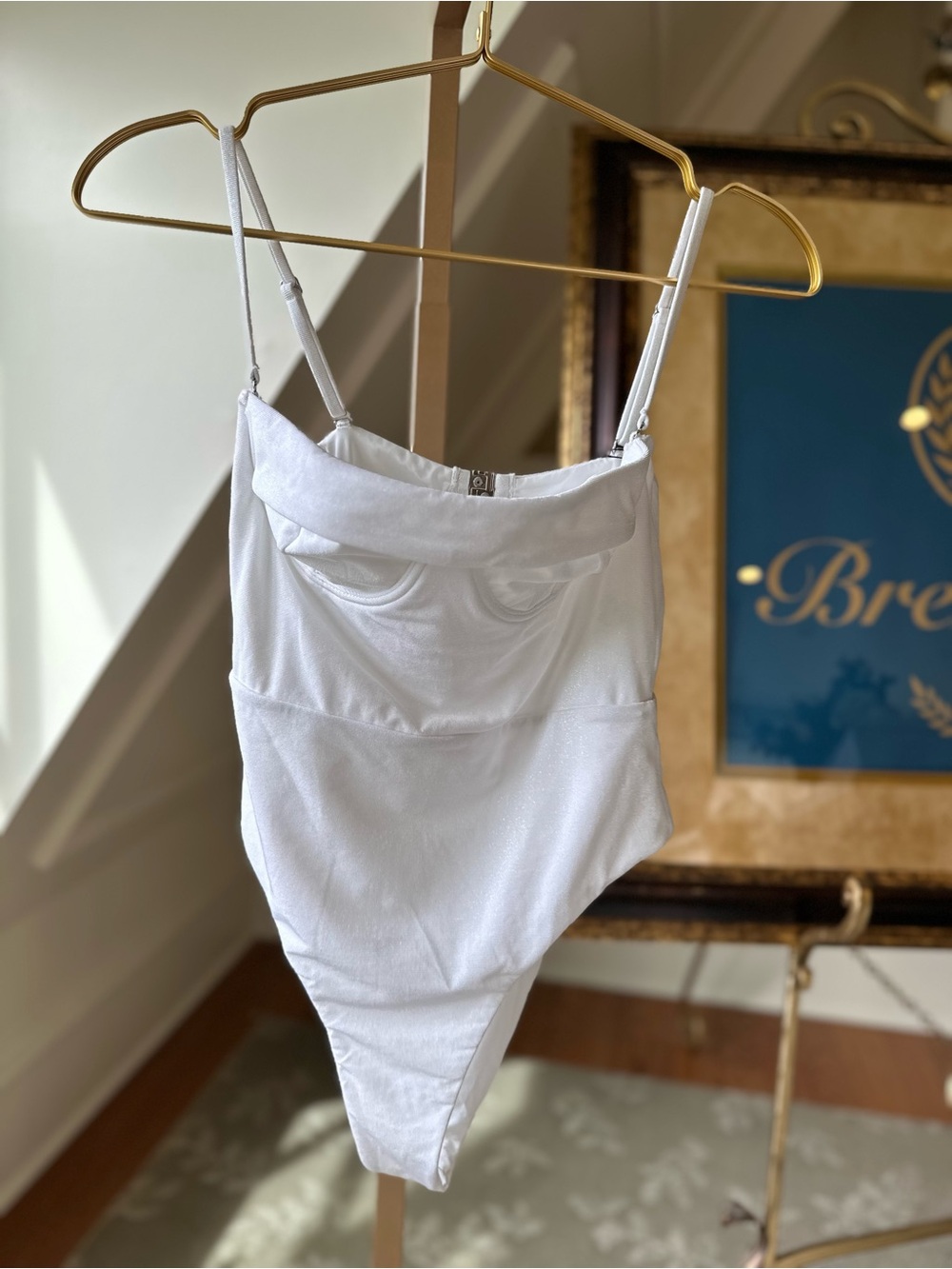 White One-Piece Bodysuit Swimsuit by Revel Rey Resort sz small